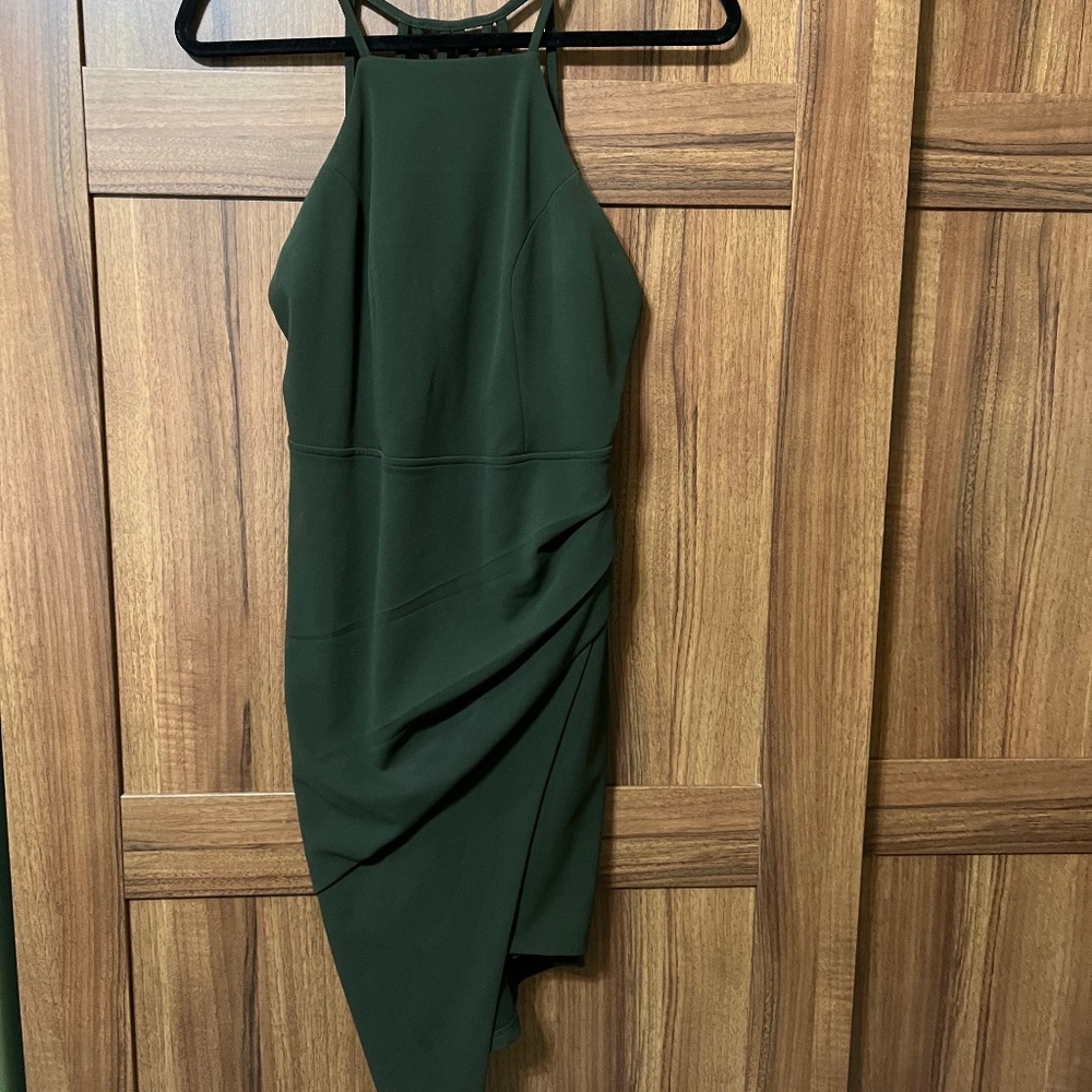Windsor Forest Green Asymmetrical Dress
